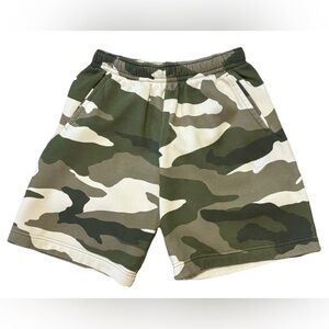 Nike Sportswear Club Fleece Shorts Men Small Green Black Camo Drawstring